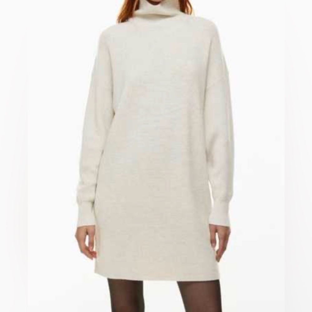 BABATON Cream Turtleneck Sweater Dress - Picture 1 of 7